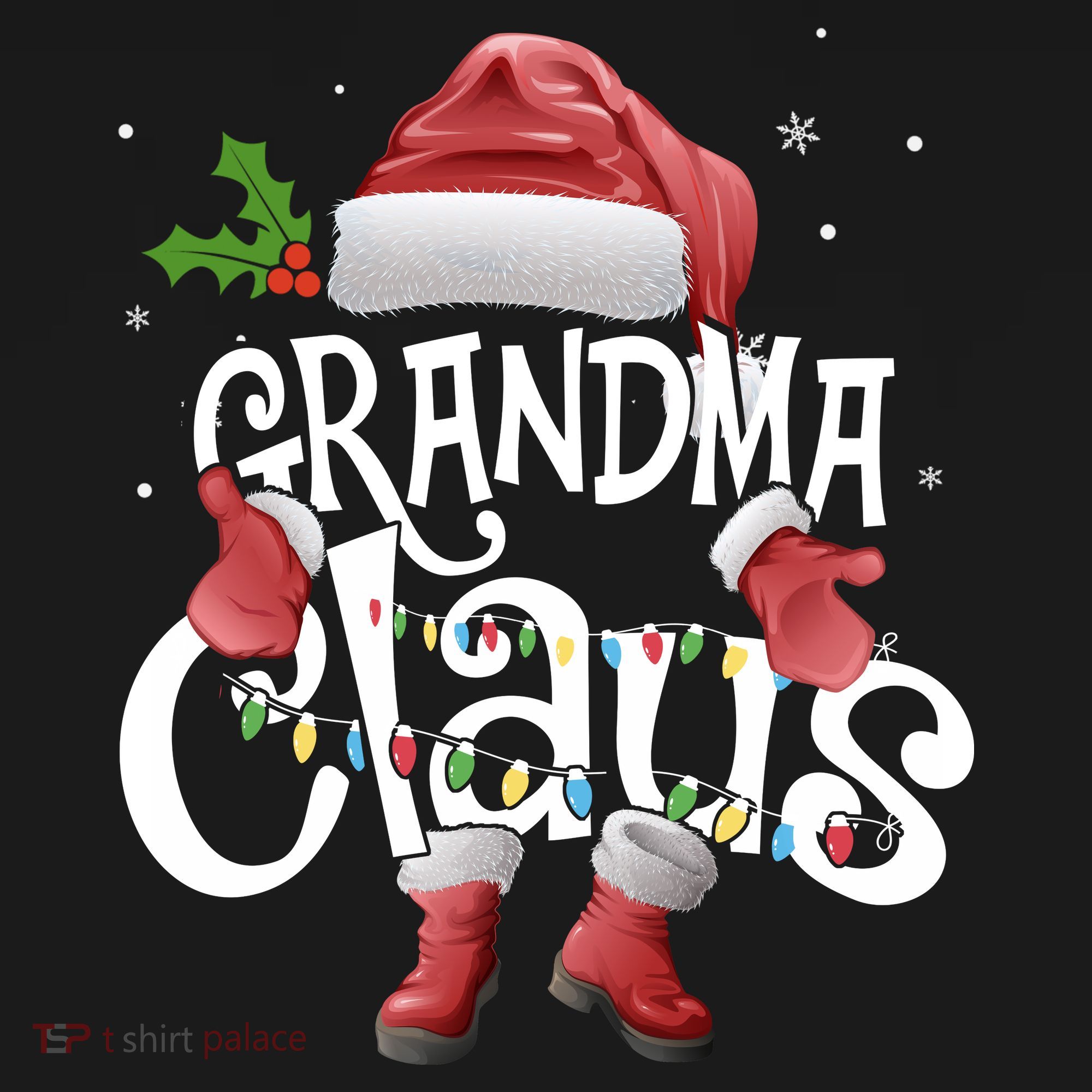 Funny Grandma Claus Christmas Pajamas Santa Hat Costume Women's Hoodie