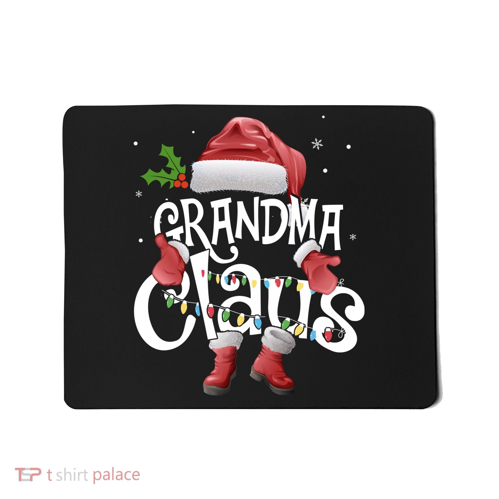 Funny Grandma Claus Christmas Pajamas Santa Hat Costume Mousepad