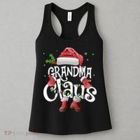 Funny Grandma Claus Christmas Pajamas Santa Hat Costume Women's Tank Top thumb 3