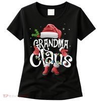 Funny Grandma Claus Christmas Pajamas Santa Hat Costume Women's T-Shirt thumb 0
