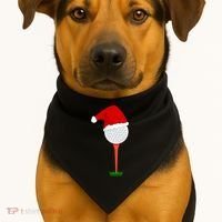 Funny Golfing Christmas Tee Holiday Golf Ball USA-Made Doggie Bandana thumb 1