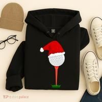 Funny Golfing Christmas Tee Holiday Golf Ball Hoodie thumb 4