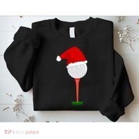 Funny Golfing Christmas Tee Holiday Golf Ball Sweatshirt thumb 2
