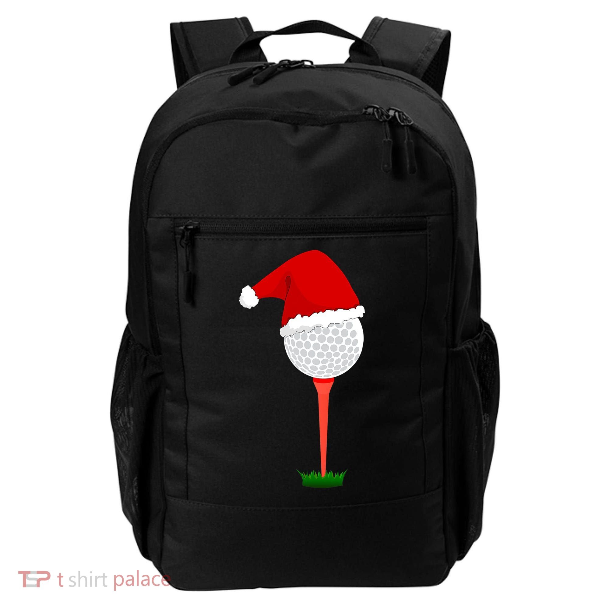 Funny Golfing Christmas Tee Holiday Golf Ball Backpack