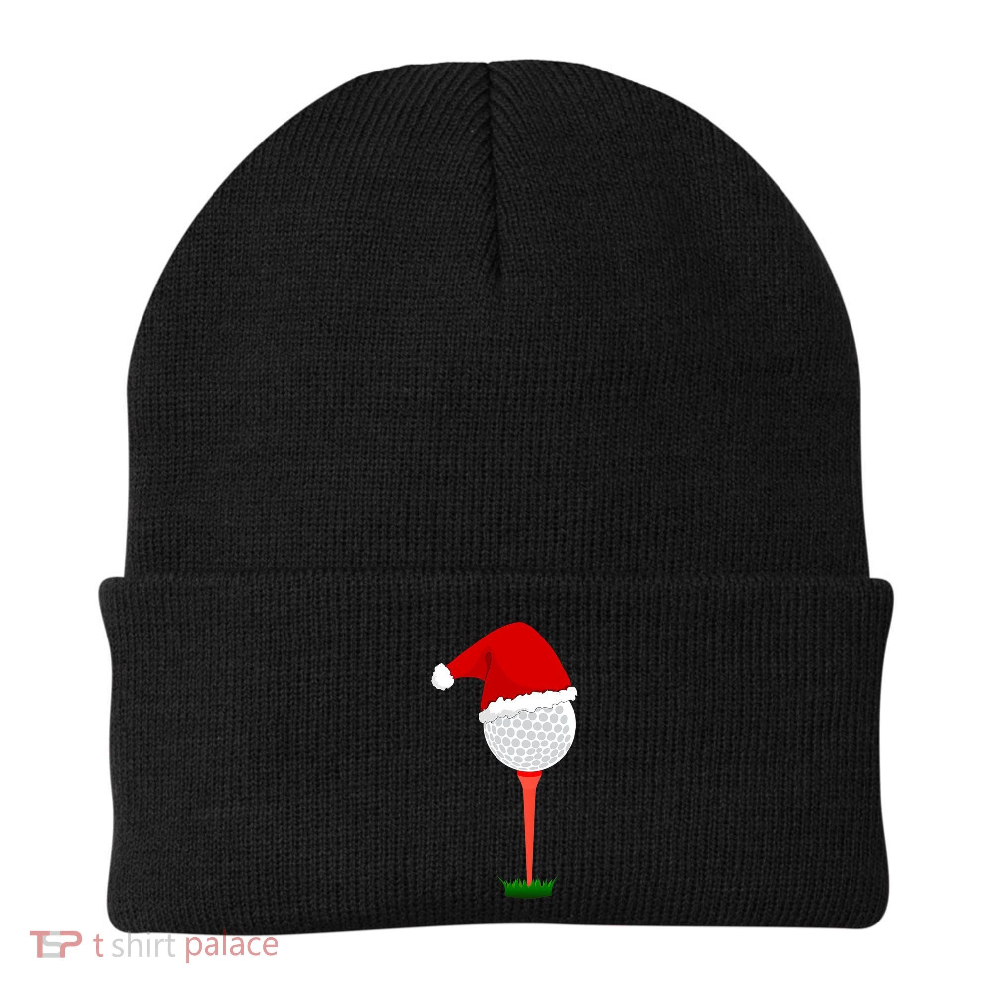 Funny Golfing Christmas Tee Holiday Golf Ball Beanie