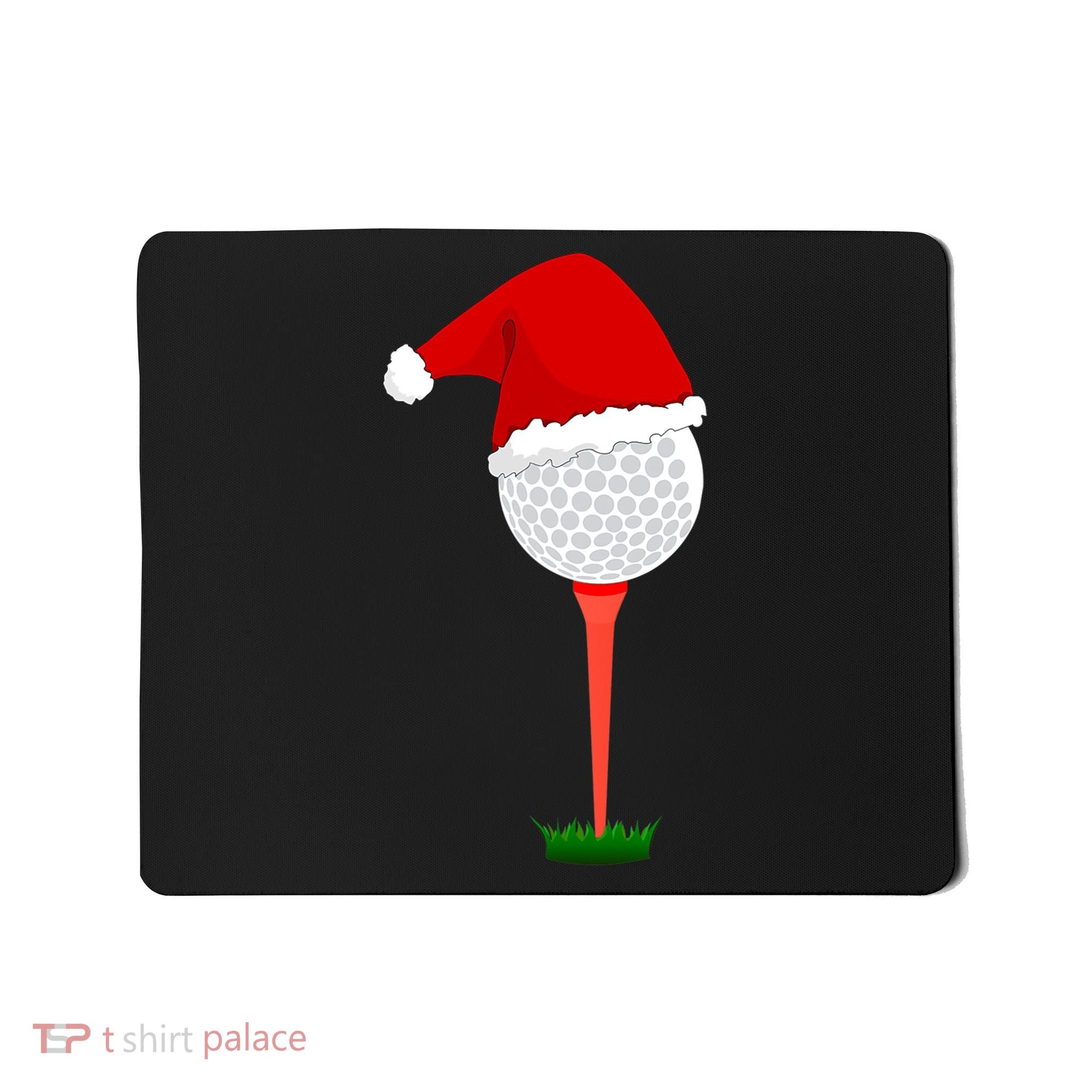 Funny Golfing Christmas Tee Holiday Golf Ball Mousepad