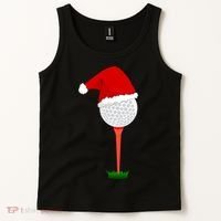 Funny Golfing Christmas Tee Holiday Golf Ball Tank Top thumb 2