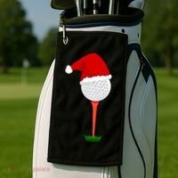Funny Golfing Christmas Tee Holiday Golf Ball Golf Towel thumb 2