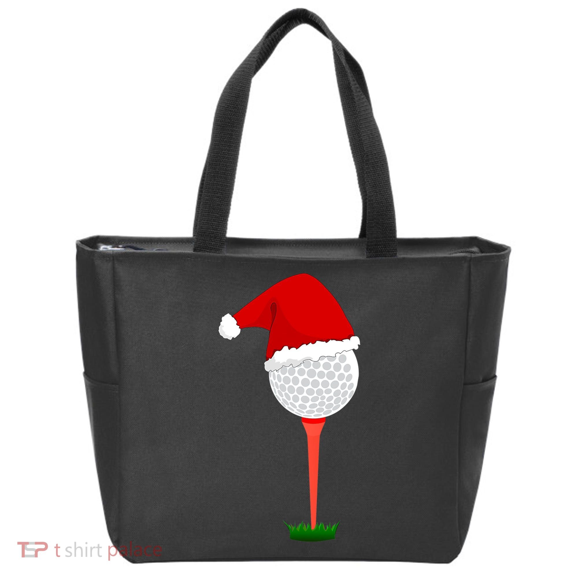 Funny Golfing Christmas Tee Holiday Golf Ball Tote Bag