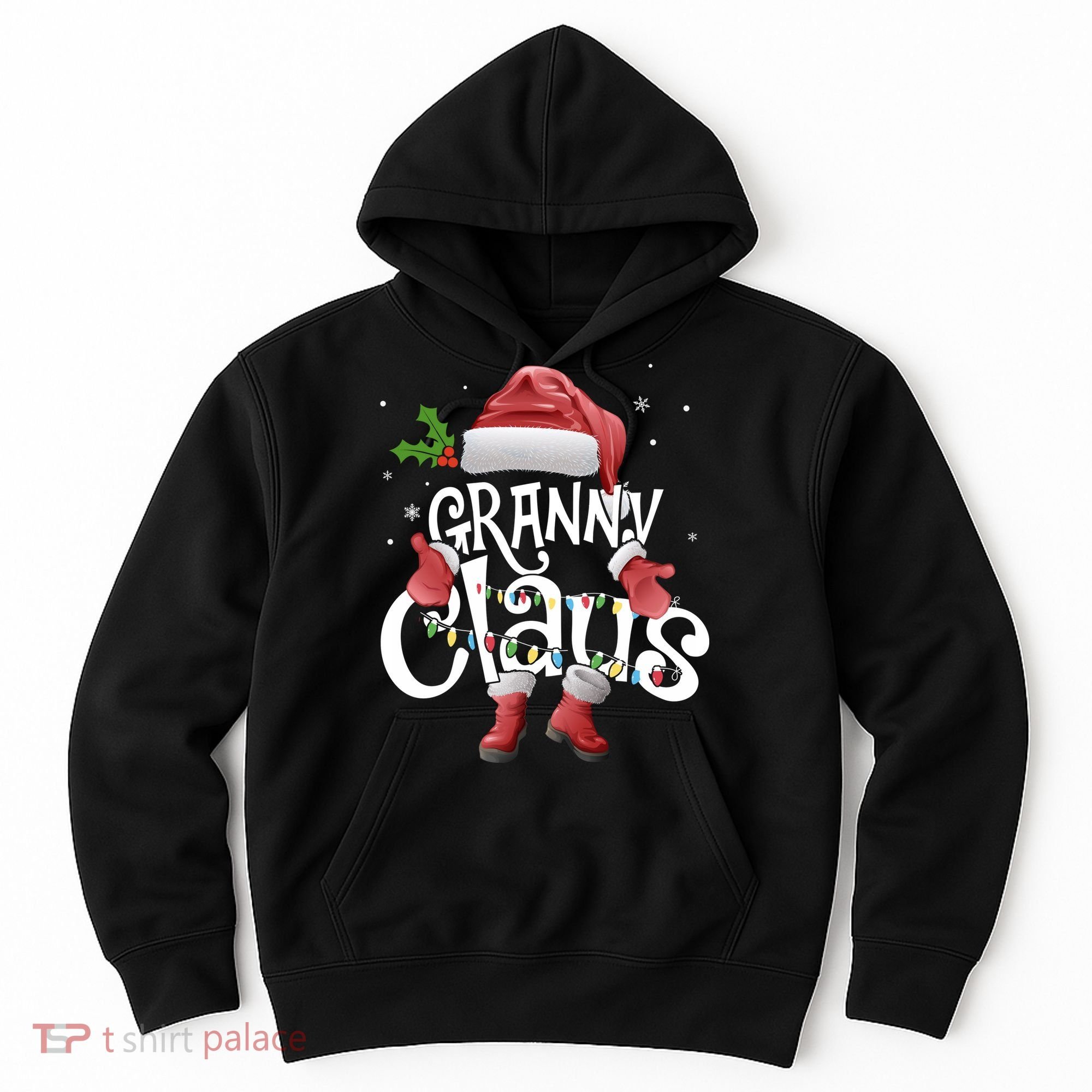 Funny Granny Claus Christmas Pajamas Santa Hat Costume Hoodie