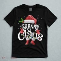 Funny Granny Claus Christmas Pajamas Santa Hat Costume T-Shirt thumb 5
