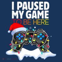Funny Gamer Christmas I Paused My Game To Be Here Gift Long Sleeve Shirt thumb 2