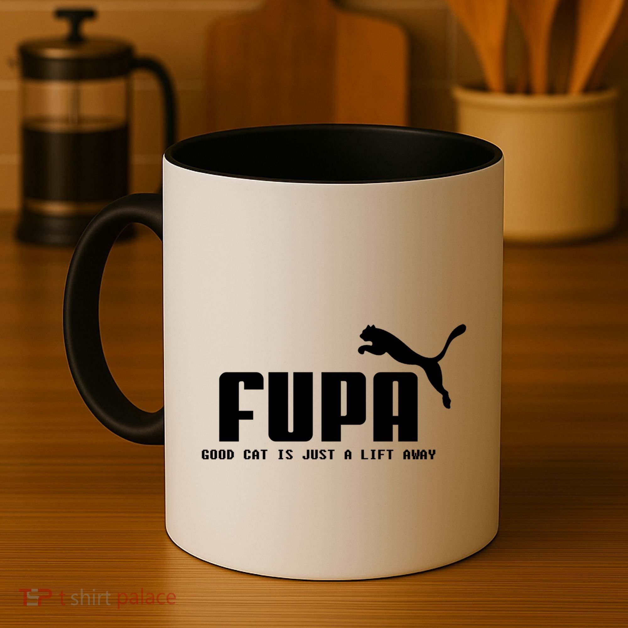 Fupa Good Cat Is Just A Lift Away Funny Running Gift Coffee Mug
