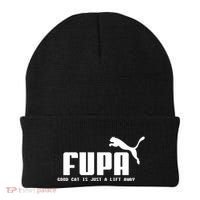 Fupa Good Cat Is Just A Lift Away Funny Running Gift Beanie thumb 0