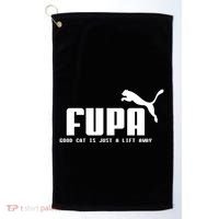 Fupa Good Cat Is Just A Lift Away Funny Running Gift Golf Towel thumb 0