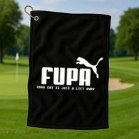 Fupa Good Cat Is Just A Lift Away Funny Running Gift Golf Towel thumb 1