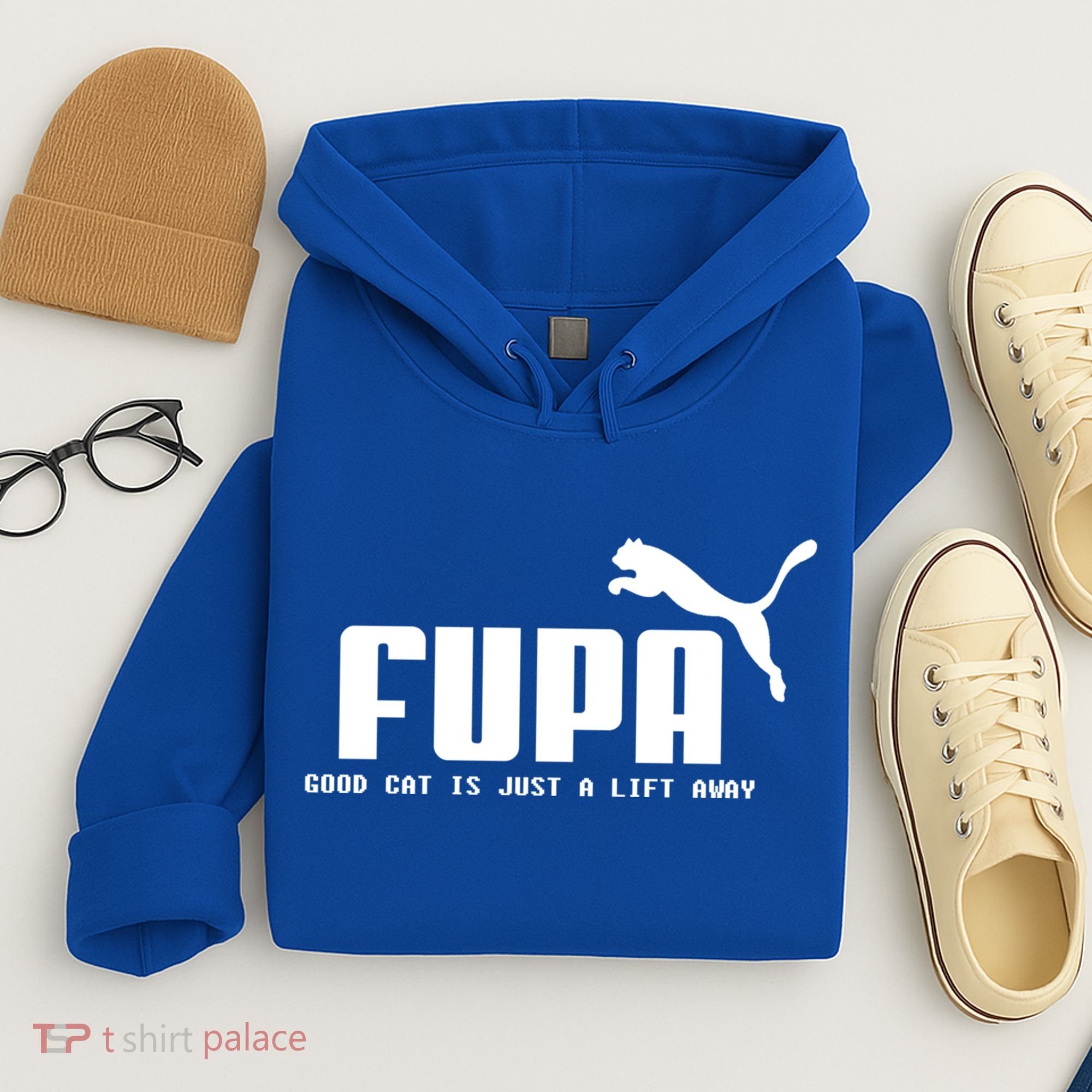 Fupa Good Cat Is Just A Lift Away Funny Running Gift Hoodie
