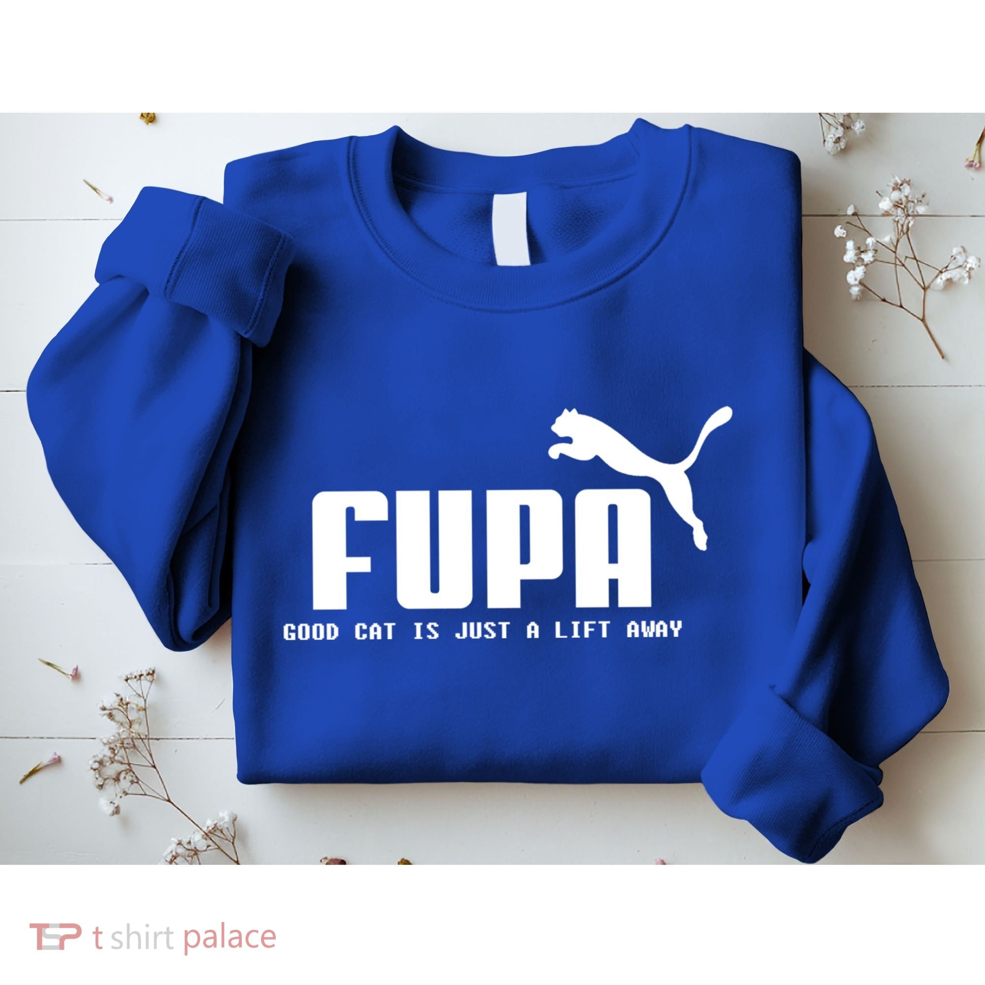 Fupa Good Cat Is Just A Lift Away Funny Running Gift Sweatshirt