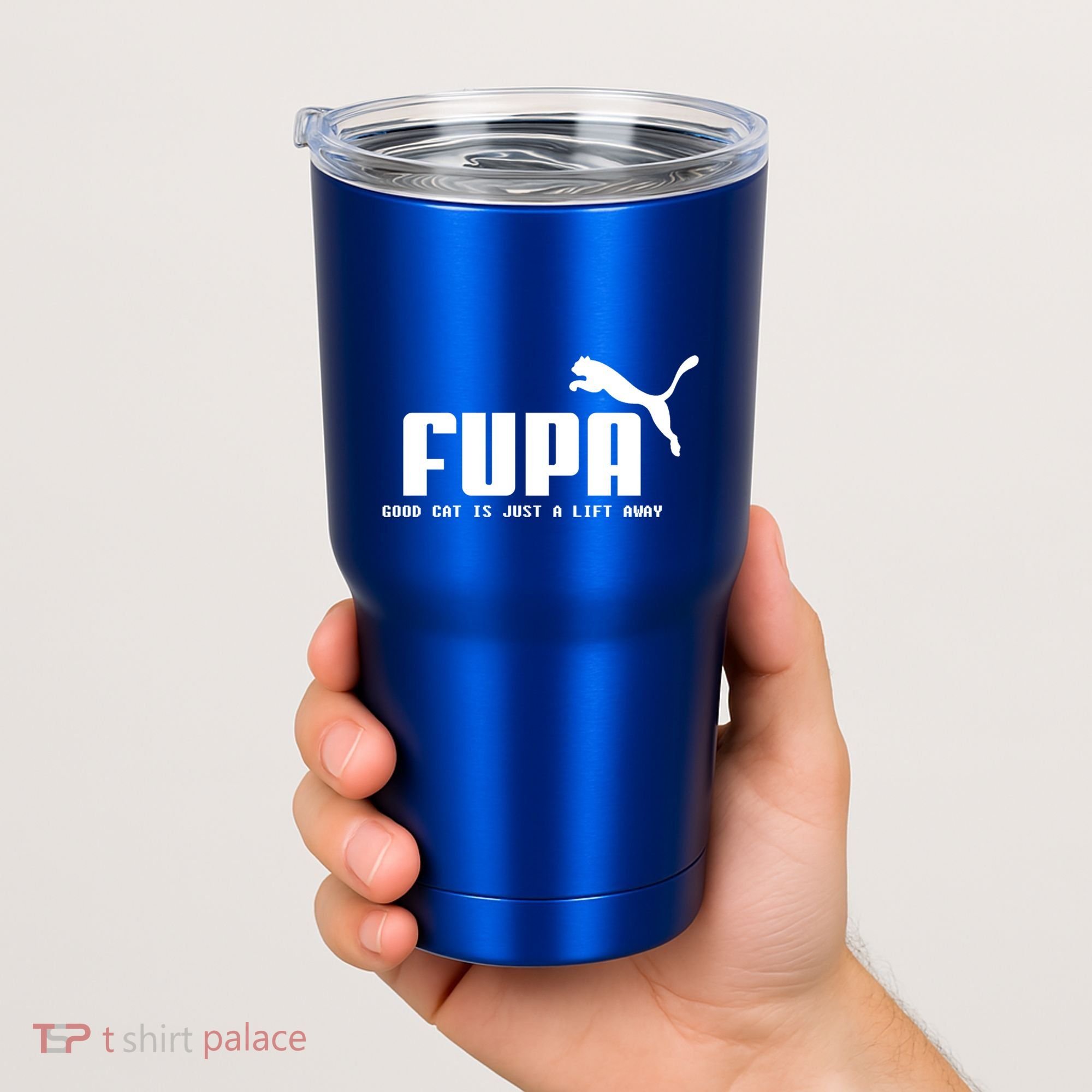 Fupa Good Cat Is Just A Lift Away Funny Running Gift Tumbler