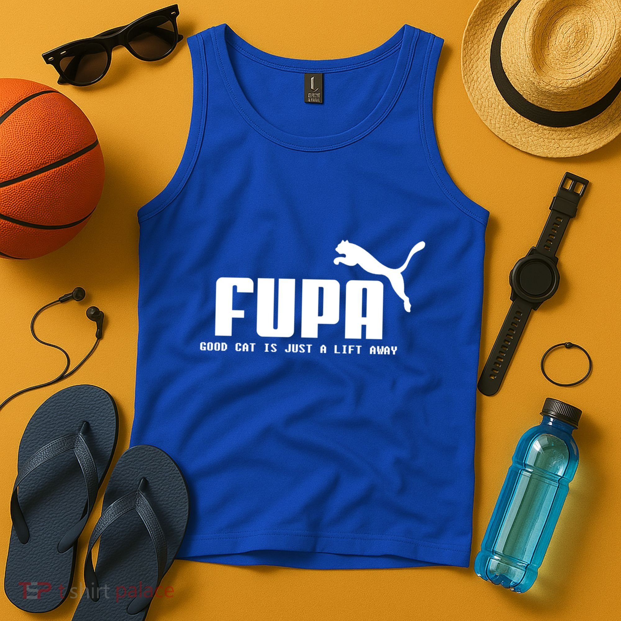 Fupa Good Cat Is Just A Lift Away Funny Running Gift Tank Top