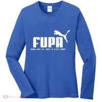 Fupa Good Cat Is Just A Lift Away Funny Running Gift Women's Long Sleeve Shirt thumb 0