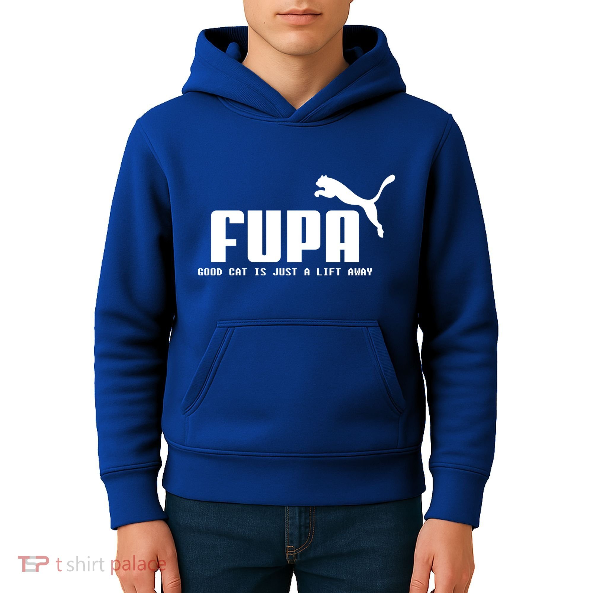 Fupa Good Cat Is Just A Lift Away Funny Running Gift Kids Hoodie