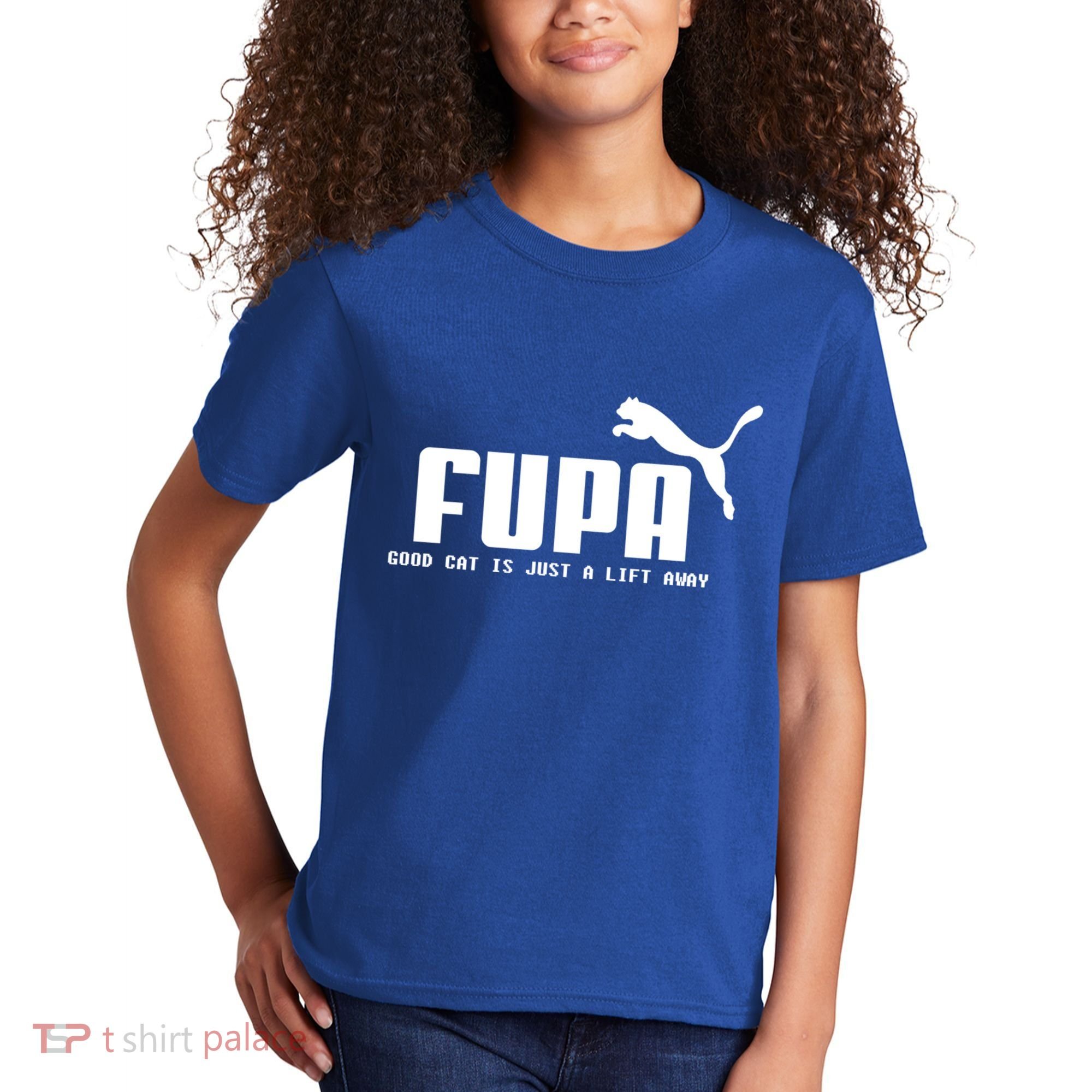 Fupa Good Cat Is Just A Lift Away Funny Running Gift Kids T-Shirt