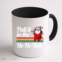 Funny Golfing Christmas Tee Holiday Golf Ball Santa Claus Meaningful Gift Coffee Mug thumb 1