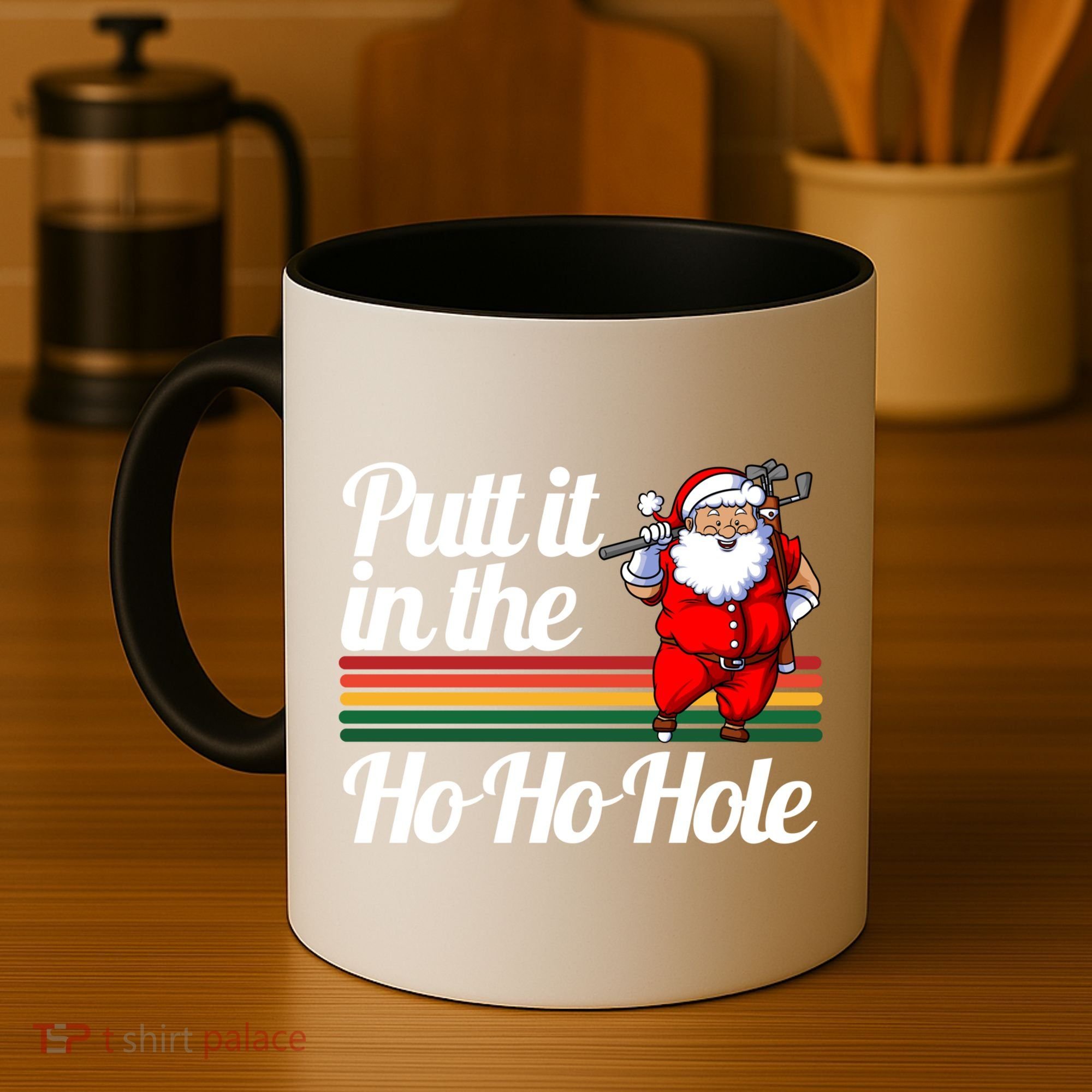 Funny Golfing Christmas Tee Holiday Golf Ball Santa Claus Meaningful Gift Coffee Mug