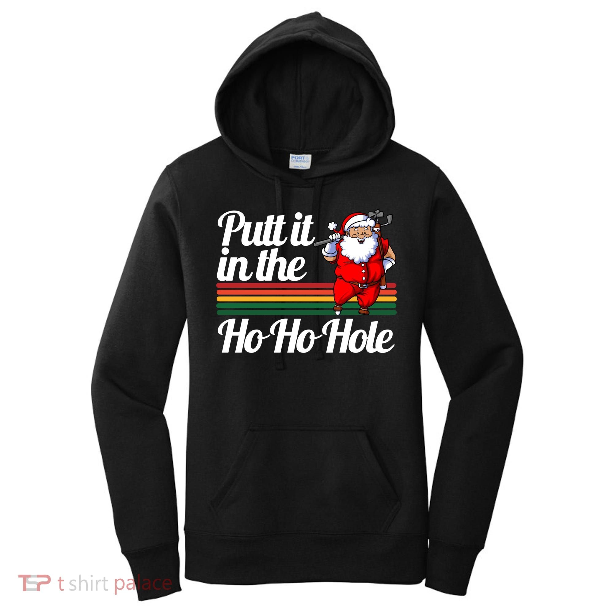 Funny Golfing Christmas Tee Holiday Golf Ball Santa Claus Meaningful Gift Women's Hoodie