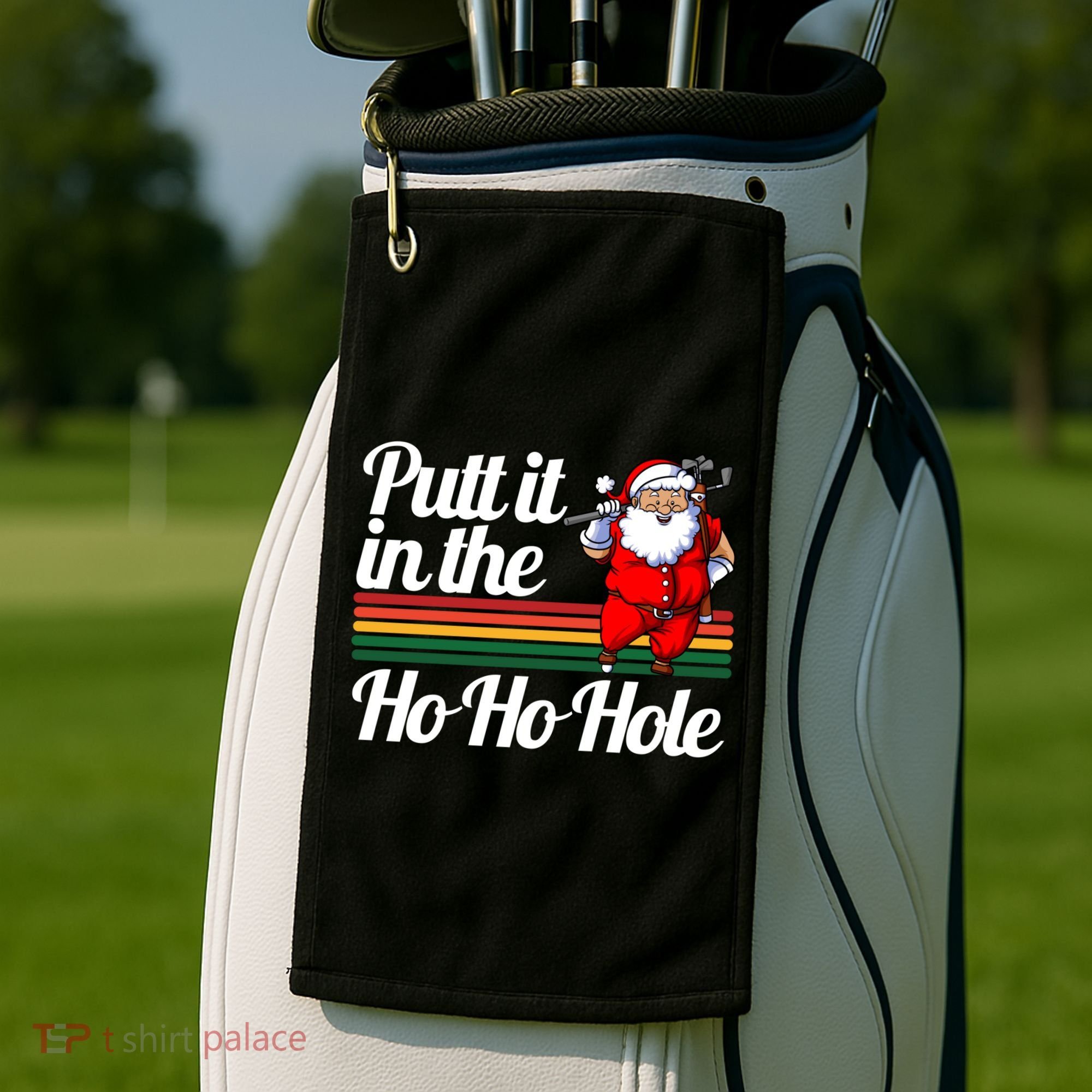 Funny Golfing Christmas Tee Holiday Golf Ball Santa Claus Meaningful Gift Golf Towel