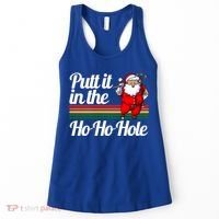 Funny Golfing Christmas Tee Holiday Golf Ball Santa Claus Meaningful Gift Women's Tank Top thumb 0
