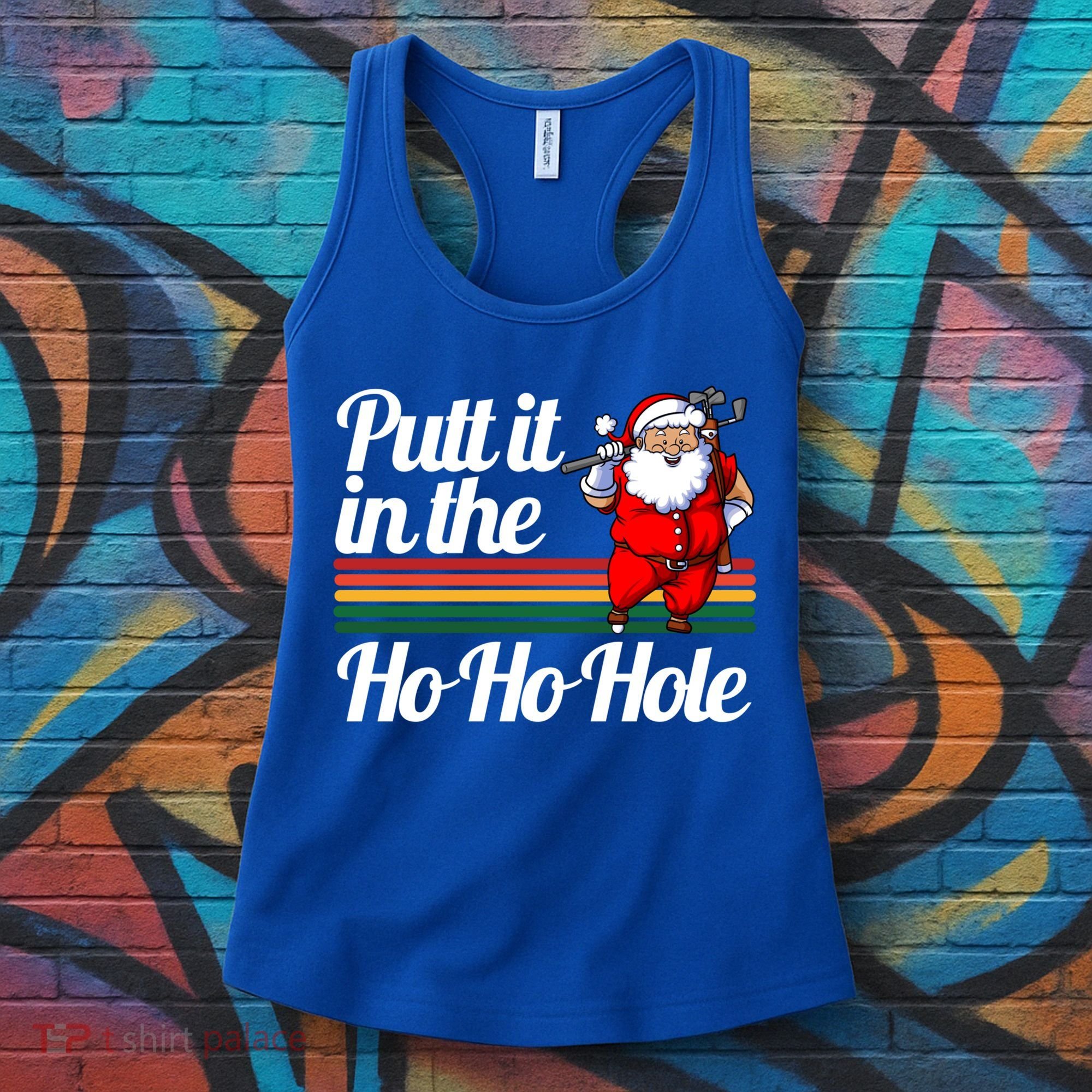 Funny Golfing Christmas Tee Holiday Golf Ball Santa Claus Meaningful Gift Women's Tank Top