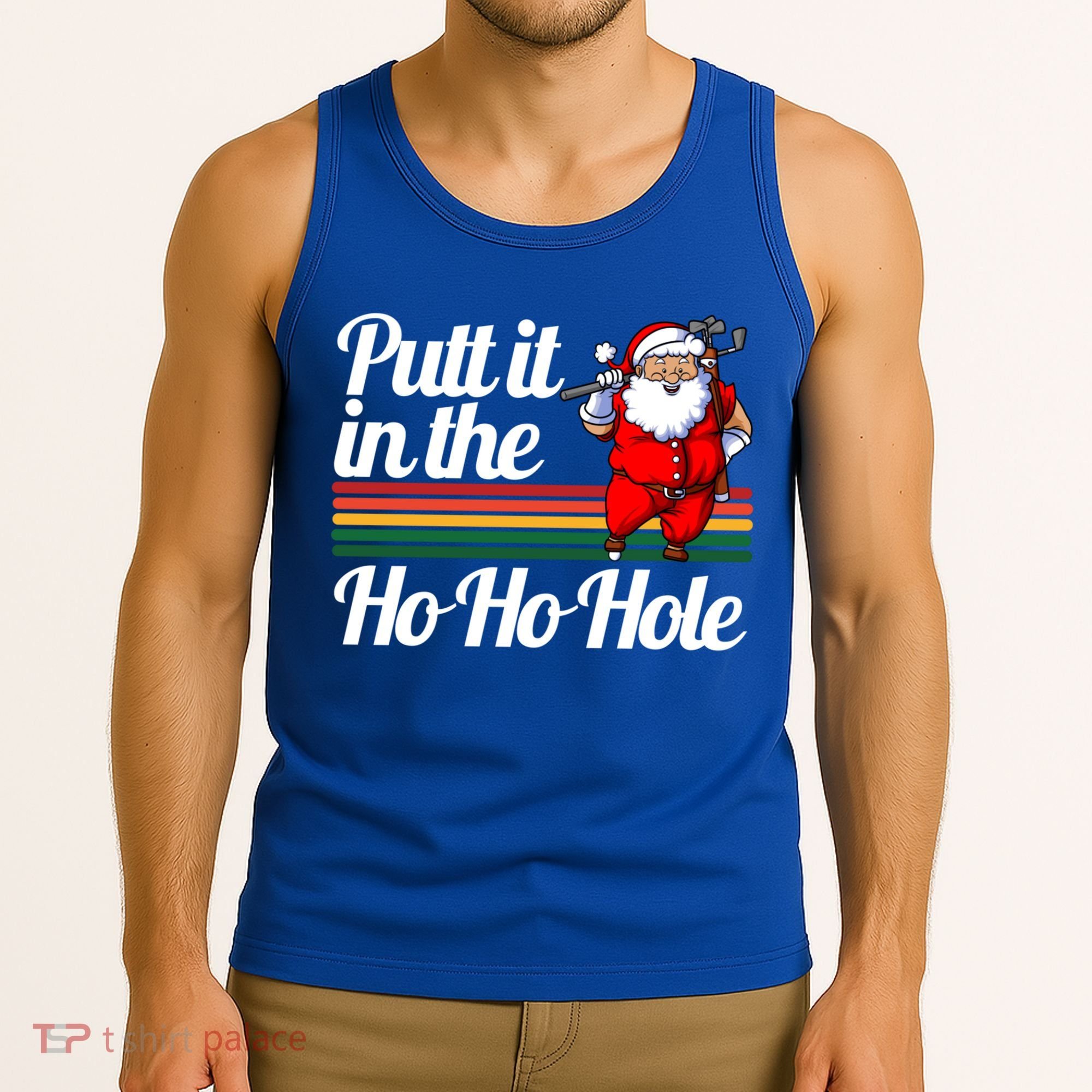 Funny Golfing Christmas Tee Holiday Golf Ball Santa Claus Meaningful Gift Tank Top