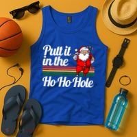Funny Golfing Christmas Tee Holiday Golf Ball Santa Claus Meaningful Gift Tank Top thumb 4