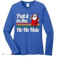 Funny Golfing Christmas Tee Holiday Golf Ball Santa Claus Meaningful Gift Women's Long Sleeve Shirt thumb 0