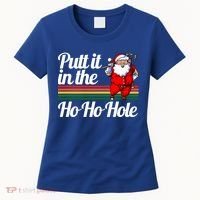 Funny Golfing Christmas Tee Holiday Golf Ball Santa Claus Meaningful Gift Women's T-Shirt thumb 0