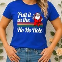 Funny Golfing Christmas Tee Holiday Golf Ball Santa Claus Meaningful Gift Women's T-Shirt thumb 2