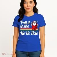 Funny Golfing Christmas Tee Holiday Golf Ball Santa Claus Meaningful Gift Women's T-Shirt thumb 4