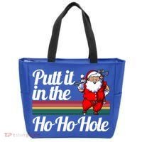 Funny Golfing Christmas Tee Holiday Golf Ball Santa Claus Meaningful Gift Tote Bag thumb 0
