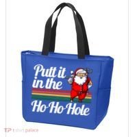Funny Golfing Christmas Tee Holiday Golf Ball Santa Claus Meaningful Gift Tote Bag thumb 3