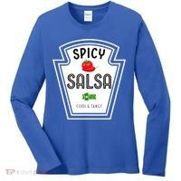 Funny Group Condiment Team Halloween Costume Spicy Salsa Women's Long Sleeve Shirt thumb 0