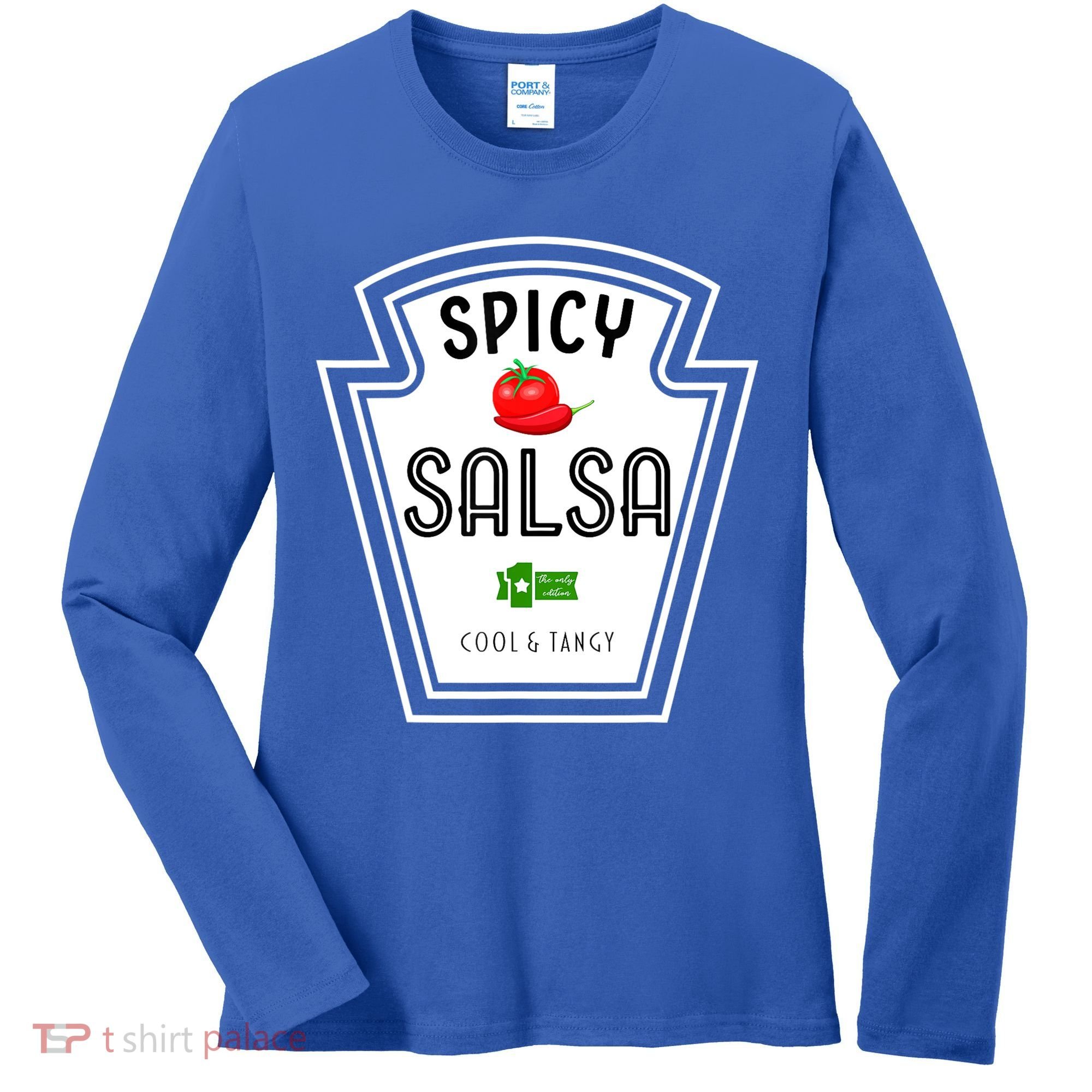 Funny Group Condiment Team Halloween Costume Spicy Salsa Women's Long Sleeve Shirt