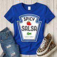 Funny Group Condiment Team Halloween Costume Spicy Salsa Women's T-Shirt thumb 3