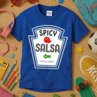 Funny Group Condiment Team Halloween Costume Spicy Salsa Kids T-Shirt thumb 3
