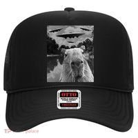 Funny Graphic Capybara Selfie With Ufos Weird Hat thumb 0