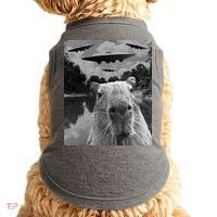 Funny Graphic Capybara Selfie With Ufos Weird Doggie Tank thumb 0