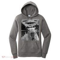 Funny Graphic Capybara Selfie With Ufos Weird Women's Hoodie thumb 0