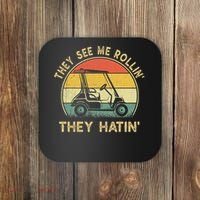 Funny Golf Cart It's a Villages Thing Golf Car Humor Coaster thumb 0