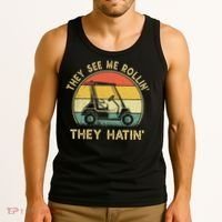 Funny Golf Cart It's a Villages Thing Golf Car Humor Tank Top thumb 3